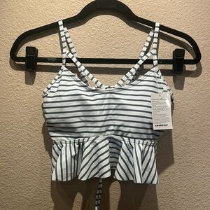 New Cocoship Women’s Striped Bikini Tankini Swim Top Size 6 NWT